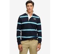 Superdry Vintage Athletic Stripe Rugby Shirt, Navy, Size L, Men Navy