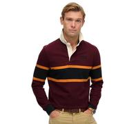 Superdry Vintage Athletic Stripe Rugby Long Sleeve T-shirt Red L Men