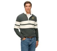 Superdry Vintage Athletic Stripe Rugby Short Sleeve T-Shirt M Green