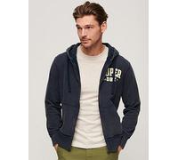 Superdry Vintage Athletic Zip Hoodie - Navy, Navy, Size L, Men Navy
