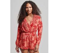 Superdry Vintage Beach Playsuit Hawaiian Coral