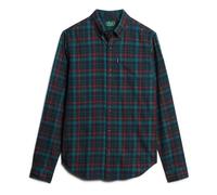 Long sleeve checked cotton shirt Superdry Vintage Bleu XL