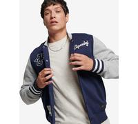Superdry Vintage Collegiate Bomber Sweatshirt Navy Blue Grey White - XXL