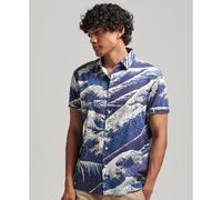 Superdry Vintage Hawaiian Short Sleeve Shirt Blue M Men