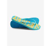 Superdry Vintage Logo Flip Flops Blue Yellow Women - S