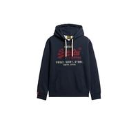 Superdry Vintage Logo Heritage Relaxed Hoodie-Navy, Navy, Size Xl, Men Navy