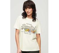 Superdry Vintage Logo Premium Floral T-Shirt Ecru