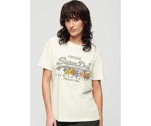 Superdry Vintage Logo Premium Floral T-Shirt Ecru