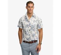 Superdry Vintage Loom Short Sleeve Shirt Canna Leaves China Blue