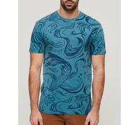 Superdry Vintage Overdye Printed Short Sleeve T-shirt Blue L Men