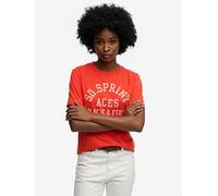 Superdry Vintage Prep Pocket T-Shirt, Red, Size 14, Women Red