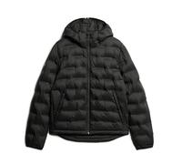 Superdry Vintage Quilted Puffer Jacket Black Hooded Heat-sealed quilt Short