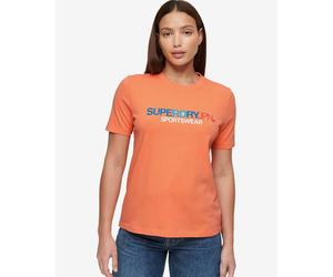 Superdry Vintage Relaxed Short Sleeve T-Shirt Orange Light Blue Red Women - XS