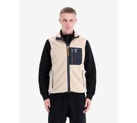 Superdry Vintage Retro Fleece Gilet Beige Black - XL