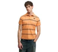 Superdry Vintage Stripe Jersey Short Sleeve Polo Orange L Men