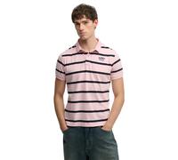 Superdry Vintage Stripe Jersey Short Sleeve Polo Pink L Man