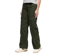 Superdry for woman. W7010914A Wide-leg cargo trousers, low rise green (26), Casual, Cotton