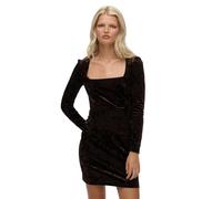Superdry W8011984a Long Sleeve Short Dress Brown XL Woman