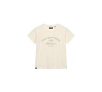 Superdry Women Ath Ess Fitted Graphic Tee T-Shirt, Desert Bone Off White, 12