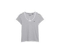 Superdry Women Studios Scoop Neck Tee T-Shirt, Optic/Navy Stripe, 14