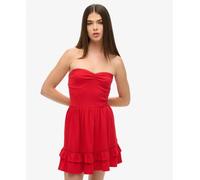 Superdry 50´s Embroidered Bandeau Sleeveless Short Dress Red S Woman