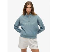 Superdry Active Tech Logo Relaxed Half Zip Sweatshirt Blue M Women