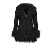 Superdry Women's Afghan Coat with Faux Fur Lining Black 38, black, 38