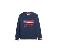 Superdry Women's Americana Knitted Crew Neck Jumper, Dark Navy, 14
