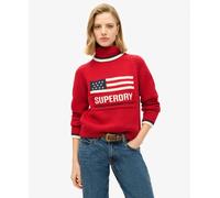 Superdry Americana Knit High Neck Sweater Red 2XS Women