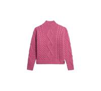 Superdry Aran Cable Knit Polo Wool Blend Jumper