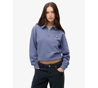 Superdry Athletic Collared Half Zip Sweatshirt Blue Women - XS
