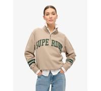 Superdry Athletic Applique Half Zip Sweatshirt Beige XS Women