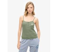 Superdry Essential Button Down Sleeveless T-shirt Green S-M Woman