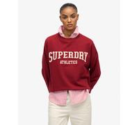 Superdry Athletic Essential Relaxed Applique Crew Sweatshirt Red XL Woman