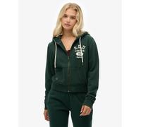 Casual cropped zip-up hoodie for women Superdry Athletic Essentials Vert XL