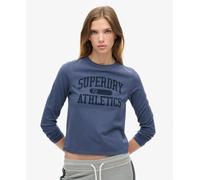 Superdry Athletic Ringer Slim Long Sleeve T-shirt Blue XS Woman