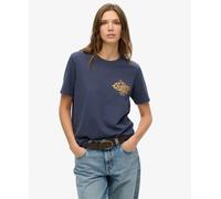 Superdry Athletic Metallic Short Sleeve T-shirt Blue M Women