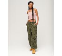 Superdry Vintage Baggy Parachute Cargo Pants Green S-M Woman