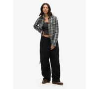 Superdry Vintage Baggy Parachute Cargo Pants Black S-M Woman
