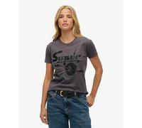 Superdry Band Merch Short Sleeve T-shirt Grey XL Woman