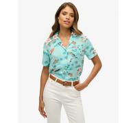 Superdry Vintage Beach Resort Short Sleeve Shirt Blue XS Women