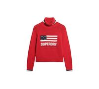 Superdry Women's Blazer Turtleneck Knit Pullover, Risk Red, 8