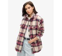 Superdry Borg Check Overshirt Beige S Woman
