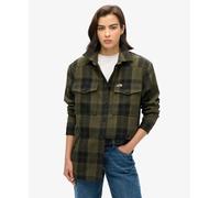 Superdry Borg Check Overshirt Brown M Women