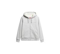 Superdry Women's Borg Lined Zip Hoodie, Glacier grey mottled, 18