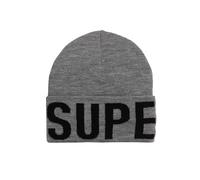 Superdry Women's Branded Knitted Beanie Hat Baseball Cap, Silver, One Size