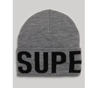 Superdry Women's Branded Knitted Beanie Hat Baseball Cap, Silver, One Size