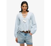 Superdry Womens Broderie Long Sleeve Blouse
