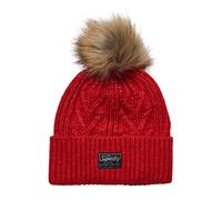 Superdry Women's Cable Lux Beanie Hat, Flame Marl, One Size