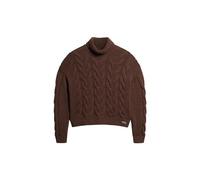 Superdry Wool Blend Chain Cable Knit Polo Jumper